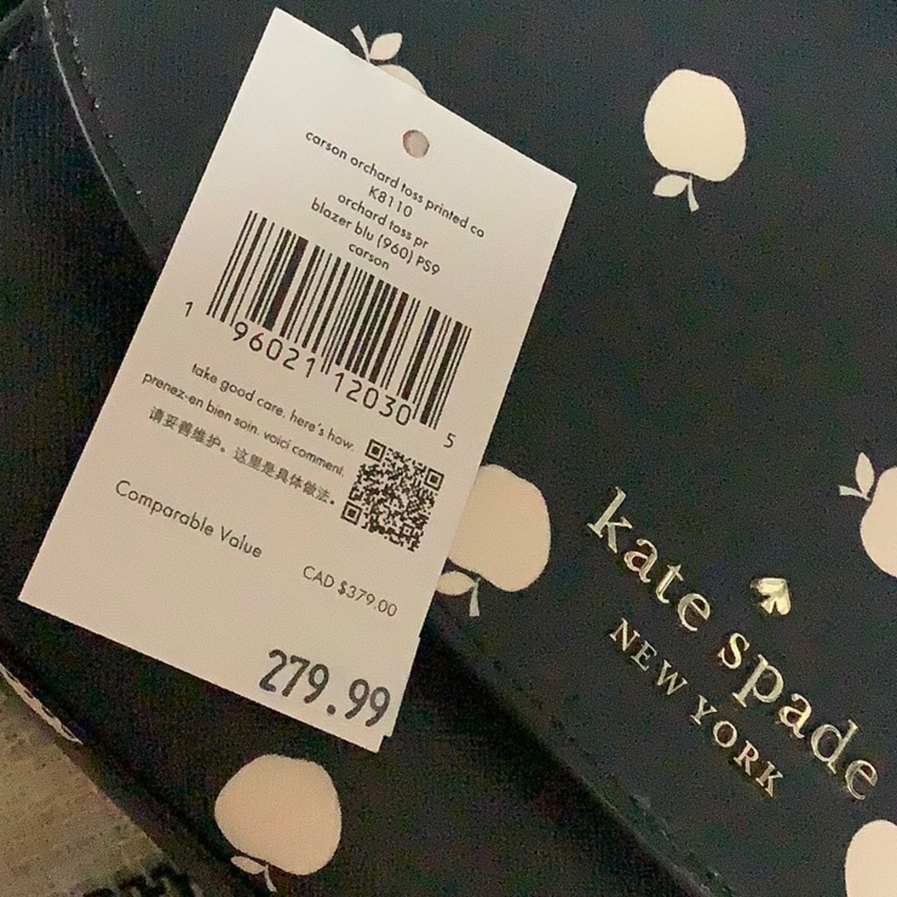Kate spade Carson orchard toss blue apple print purse - Picture 13 of 13